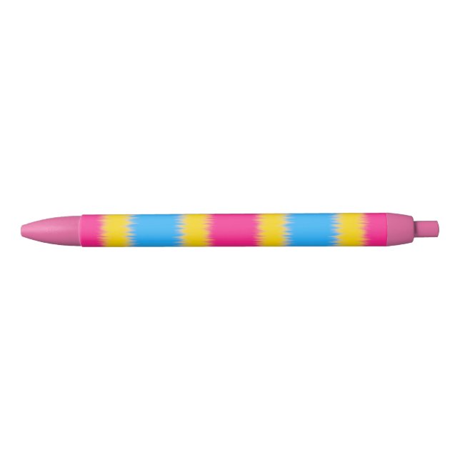 Noir Stylo à large rayure drapeau pansexuel (Devant)