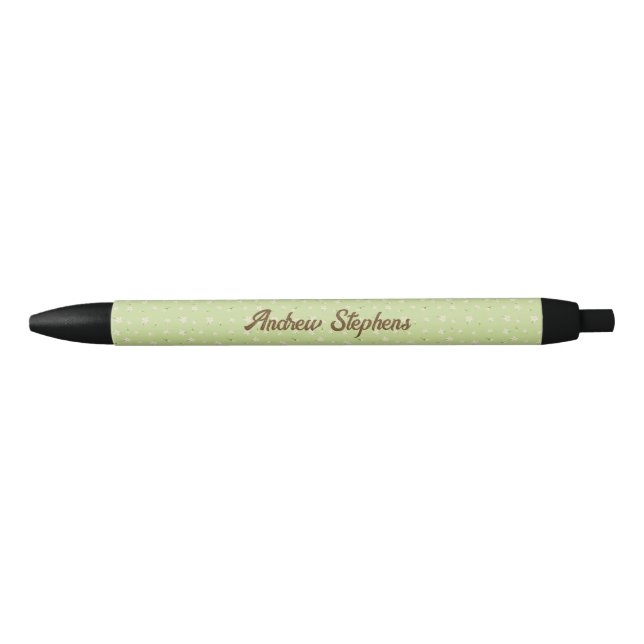 Noir Stylo à motif de fleur de citron (Devant)