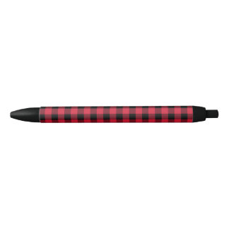 Noir Stylo à plumes rouges et noires