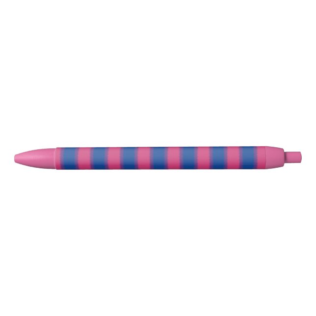 Noir Stylo à rayure étroite Drapeau Bisexuel (Devant)