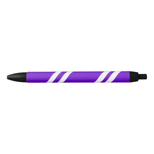 Noir Stylo à rayures violettes et blanches (Devant)