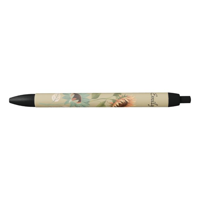 Noir Stylo à thème Tournesol pour les planificateurs (Devant)