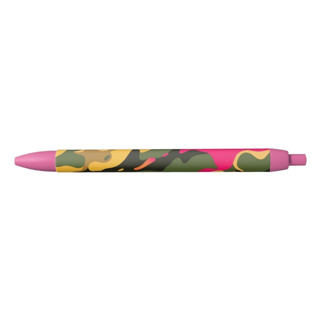 Noir Stylo Abstrait Camo (Devant)