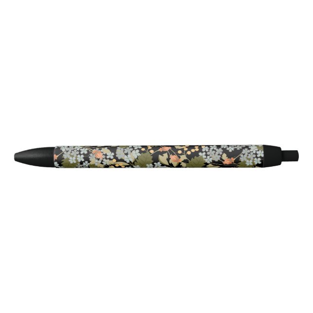 Noir Stylo assez floral de fleur (Devant)