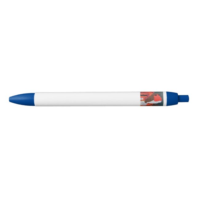 Noir Stylo bleu à garniture pointillée Robin (Devant)