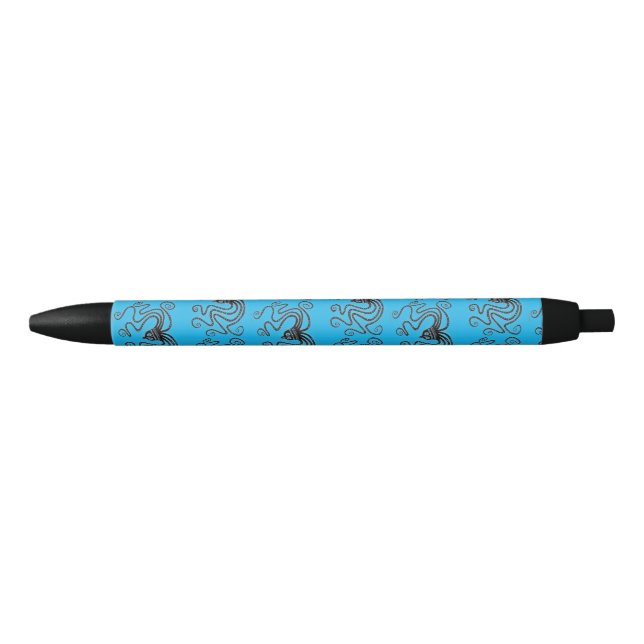 Noir Stylo bleu octopus inspiré de la Grèce mycénienne (Devant)