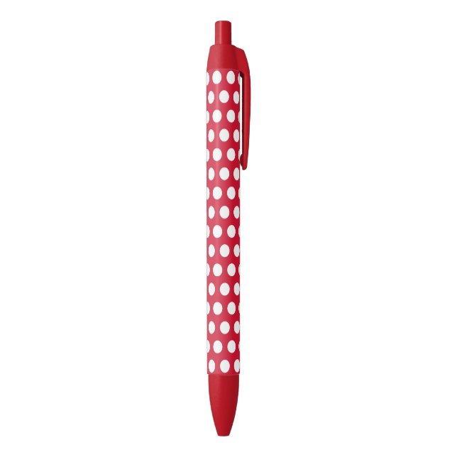Noir Stylo Cadeau Retro Rouge à Points École Bureau (Bas (Vertical))