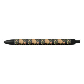 Noir Stylo Capybara avec Motif de champignons