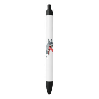 Noir Stylo Cartographié Loup Excité