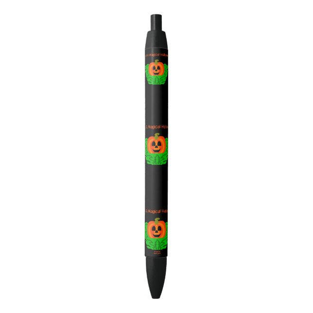 Noir Stylo Citrouille Halloween magique (devant Vertical)