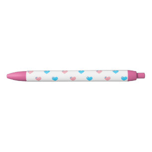 Noir Stylo Coeur de la fierté trans