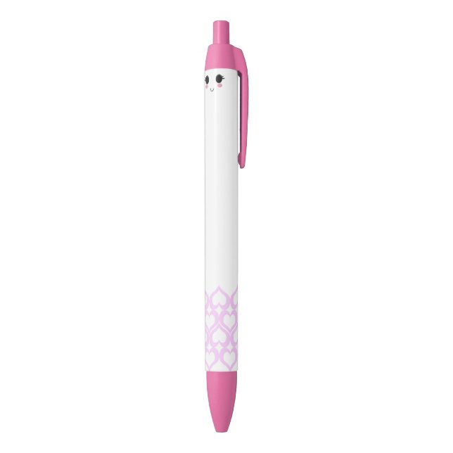 Noir Stylo coeurs roses Kawaii (Bas (Vertical))