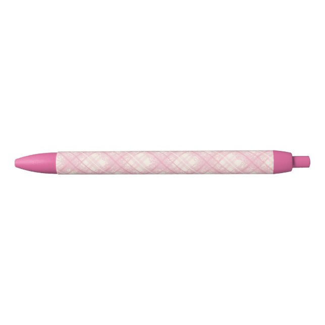 Noir Stylo Cute Pastel Rose Plaid (Devant)