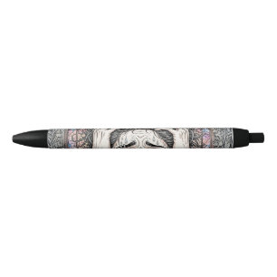 Noir Stylo d'art surréaliste psychédélique - Visage émo