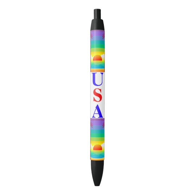 Noir Stylo De Bord De Mer Usa Sunset (devant Vertical)