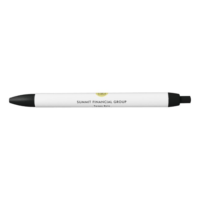 Noir Stylo de branding professionnel avec logo blanc (Devant)