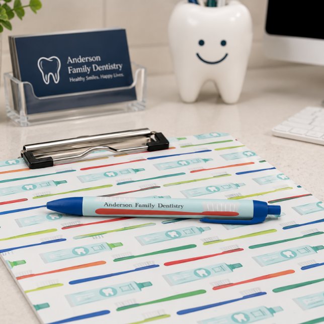 Noir Stylo de bureau dentaire personnalisé (Créateur téléchargé)