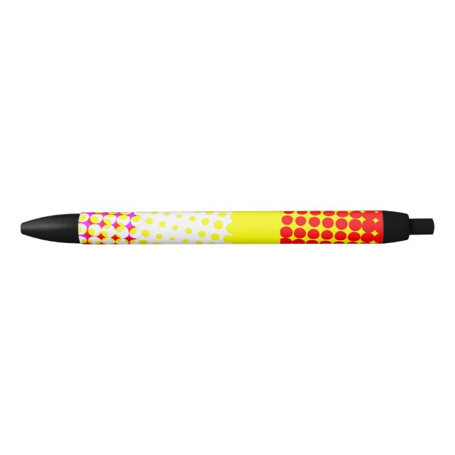 Noir Stylo de conception Motif de points de triage jaun (Devant)