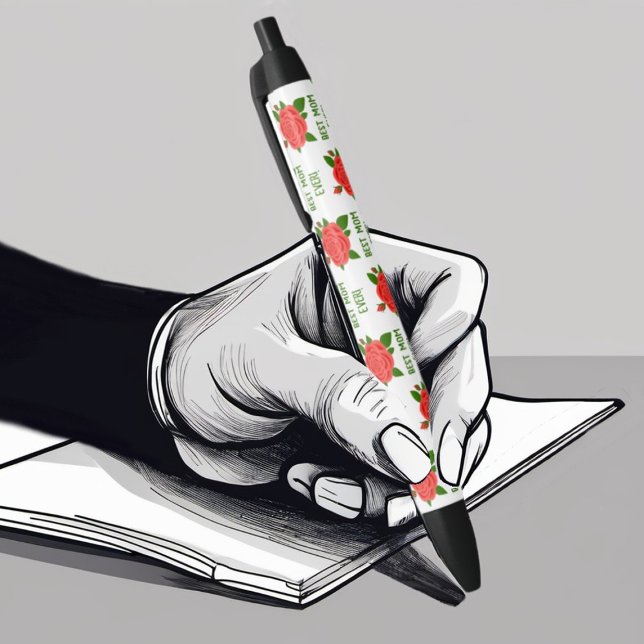 Noir Stylo de la fête des mères Roses rouges (Créateur téléchargé)