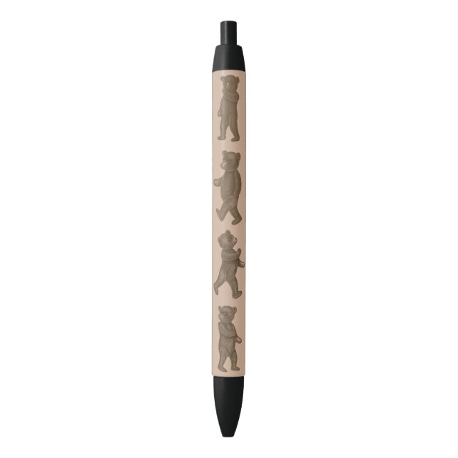 Noir Stylo de marche vintage mignon de nounours (devant Vertical)