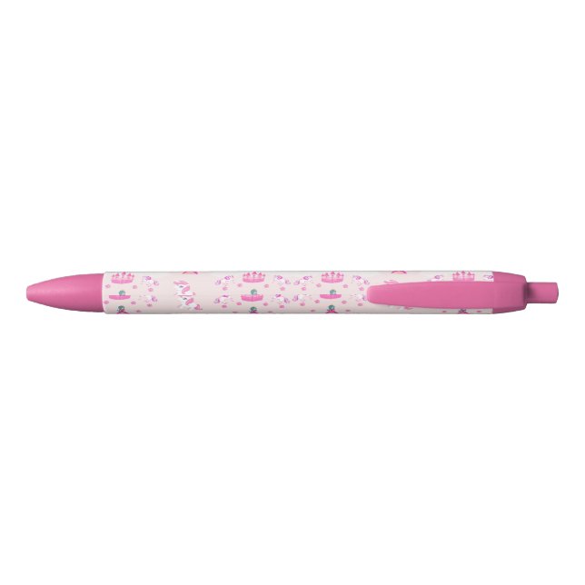 Noir Stylo de motif de princesse et de château (Dos)