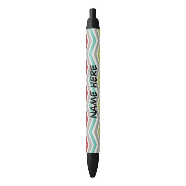Noir Stylo de motif de zigzag (devant Vertical)