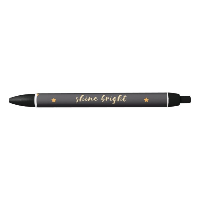 Noir Stylo de motivation étoilé simple (Devant)