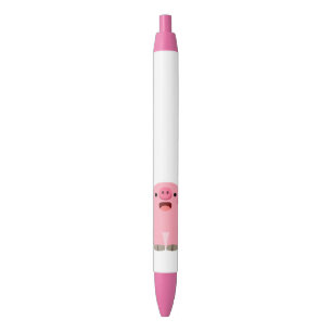 Noir Stylo de porc mignon de bande dessinée d'Oinking