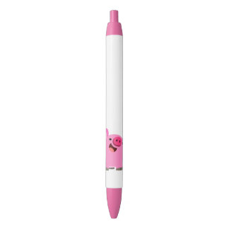 Noir Stylo de porc riant mignon de bande dessinée