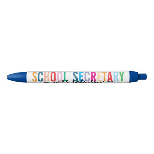 Noir Stylo de secrétaire d'école coloré avec nom person