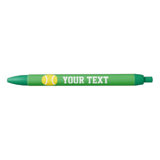 Noir Stylo de sport balle de tennis jaune personnalisé