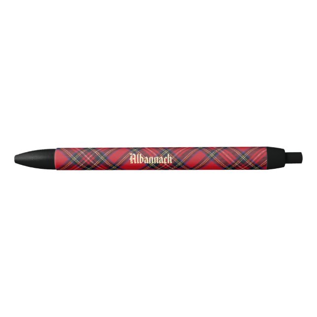 Noir Stylo de tartan d'Albannach de gaélique écossais (Devant)