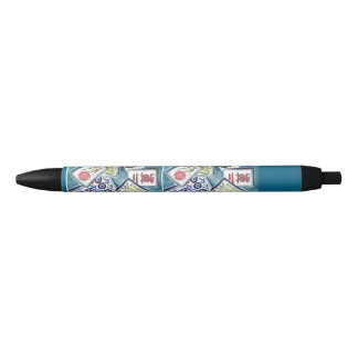 Noir Stylo de tuile bleu Mahjong