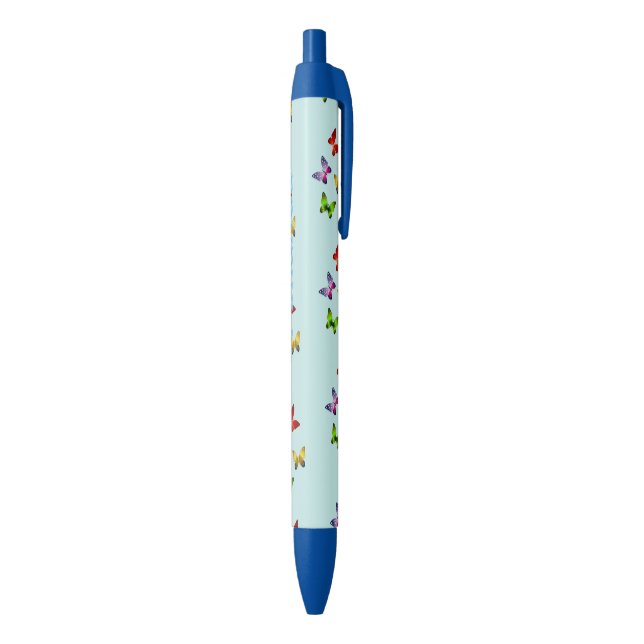 Noir Stylo d'écriture de motif de papillon (Bas (Vertical))