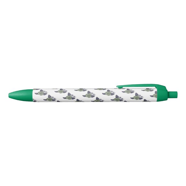 Noir Stylo d'écriture Rose vert foncé (Haut)