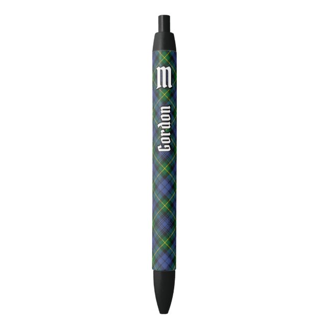 Noir Stylo d'encre Clan Gordon Tartan (devant Vertical)