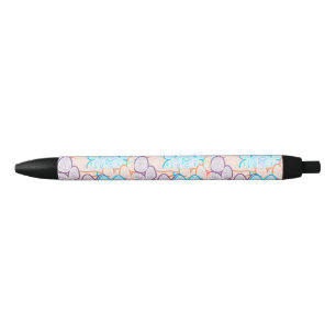 Noir Stylo d'encre couleur pattes illusion