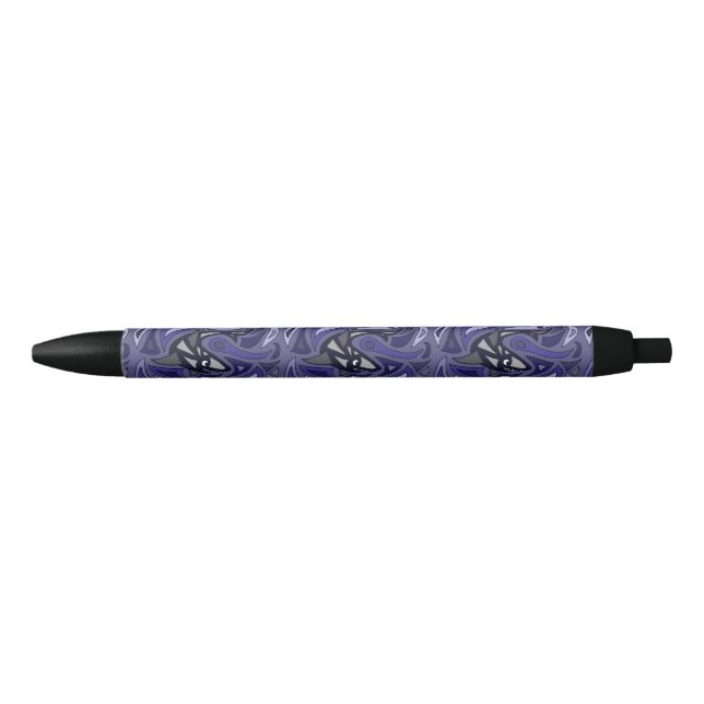 Noir Stylo d'encre d'art abstrait de requin (Devant)