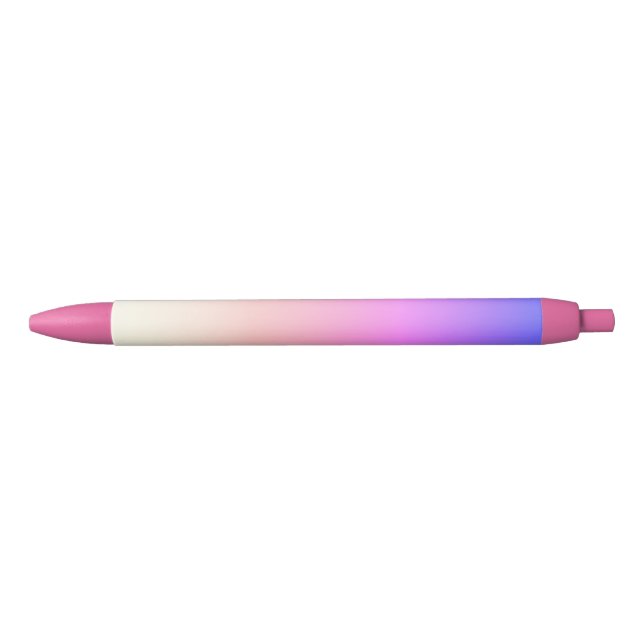 Noir Stylo d'encre noire à dégradé rose chaud (Devant)