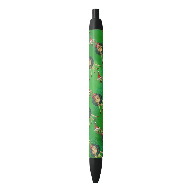 Noir Stylo d'encre noire de Noël Giraffe (devant Vertical)
