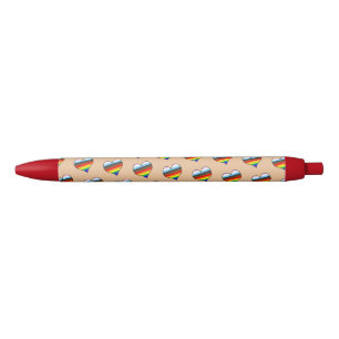 Noir Stylo d'encre noire Motif arc-en-ciel