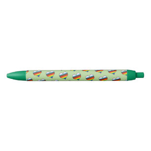 Noir Stylo d'encre noire Motif arc-en-ciel