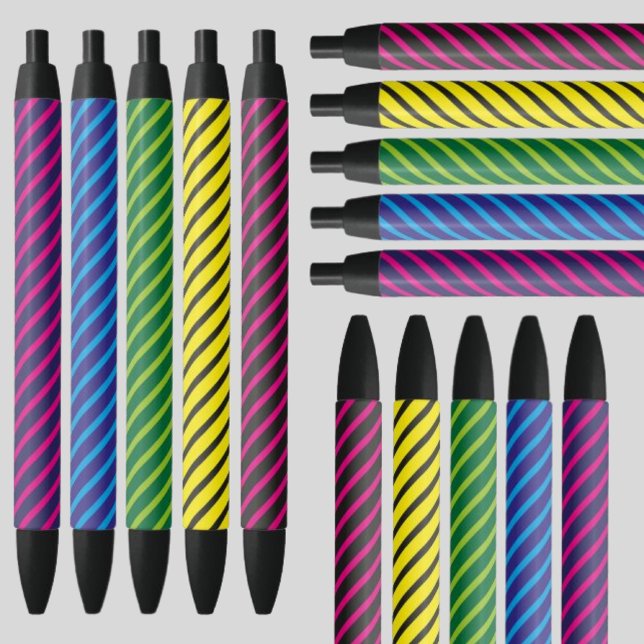 Noir Stylo d'encre noire Motif coloré (Créateur téléchargé)