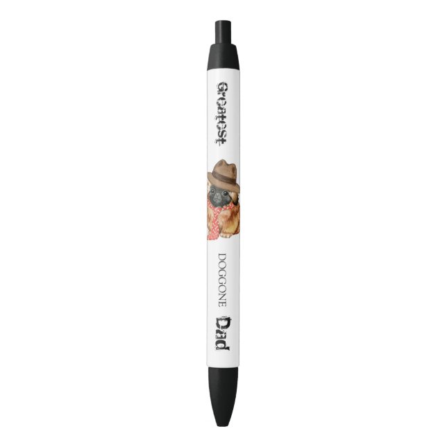 Noir Stylo d'encre noire Pekingese Papa (devant Vertical)