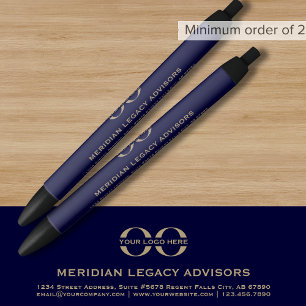 Noir Stylo d'entreprise avec logo personnalisé