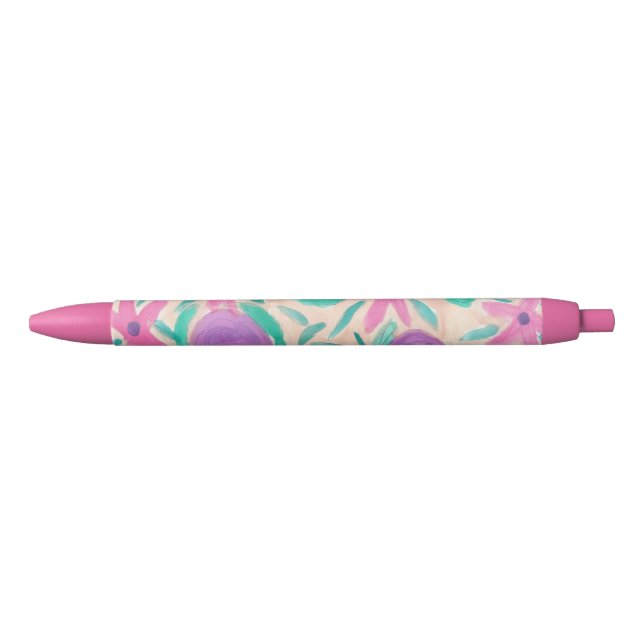 Noir Stylo d'impression Beachy Boho (Devant)