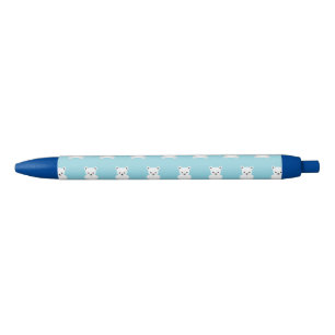 Noir Stylo d'ours en peluche blanc