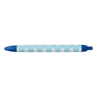 Noir Stylo d'ours en peluche blanc