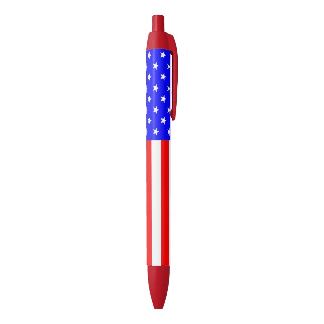Noir Stylo drapeau américain (Bas (Vertical))