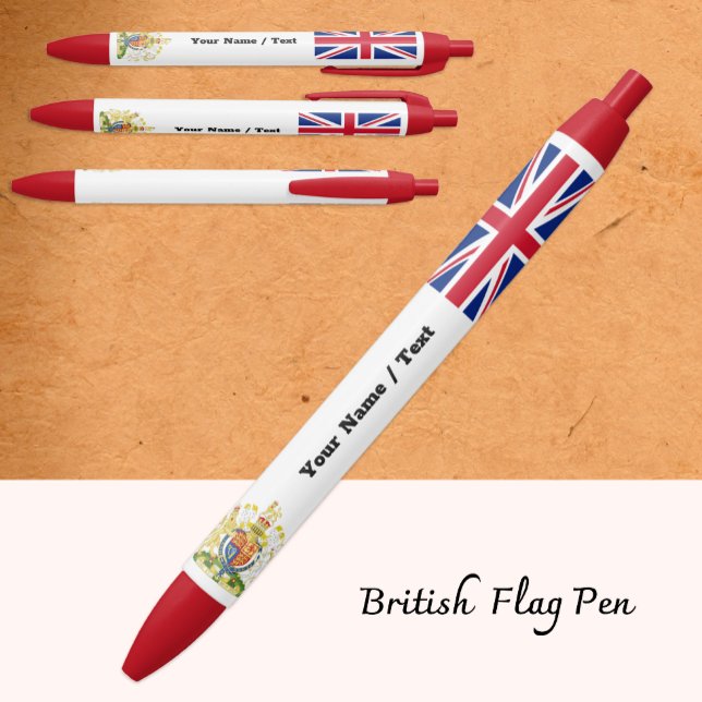 Noir Stylo drapeau britannique, Royaume-Uni / Union Jac (Créateur téléchargé)